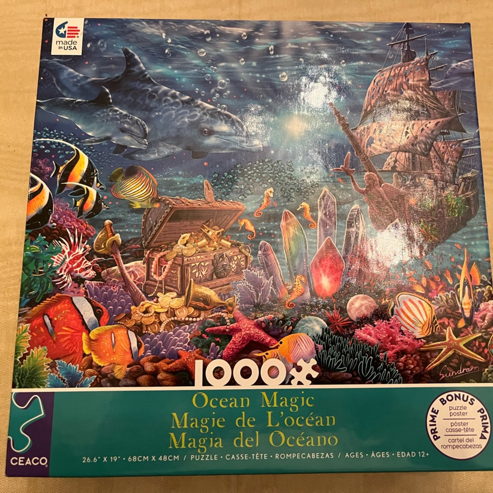 1,000 piece - Ocean magic puzzle - very colorful, vibrant!